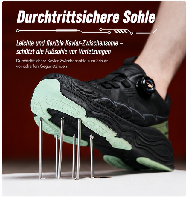 Stoß- und durchtrittsichere Sicherheitsschuhe