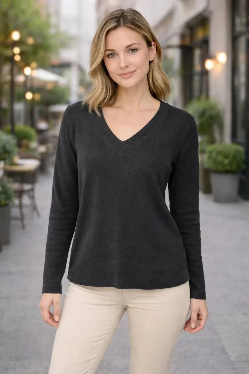Vintage Pullover mit V-Ausschnitt