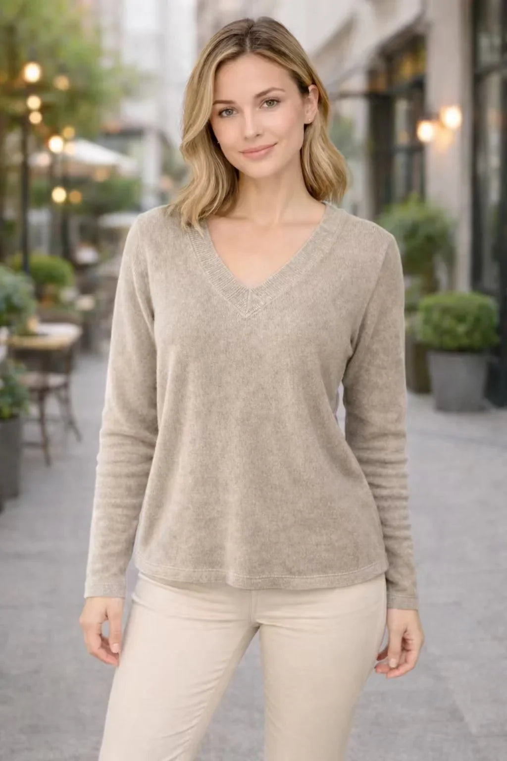 Vintage Pullover mit V-Ausschnitt
