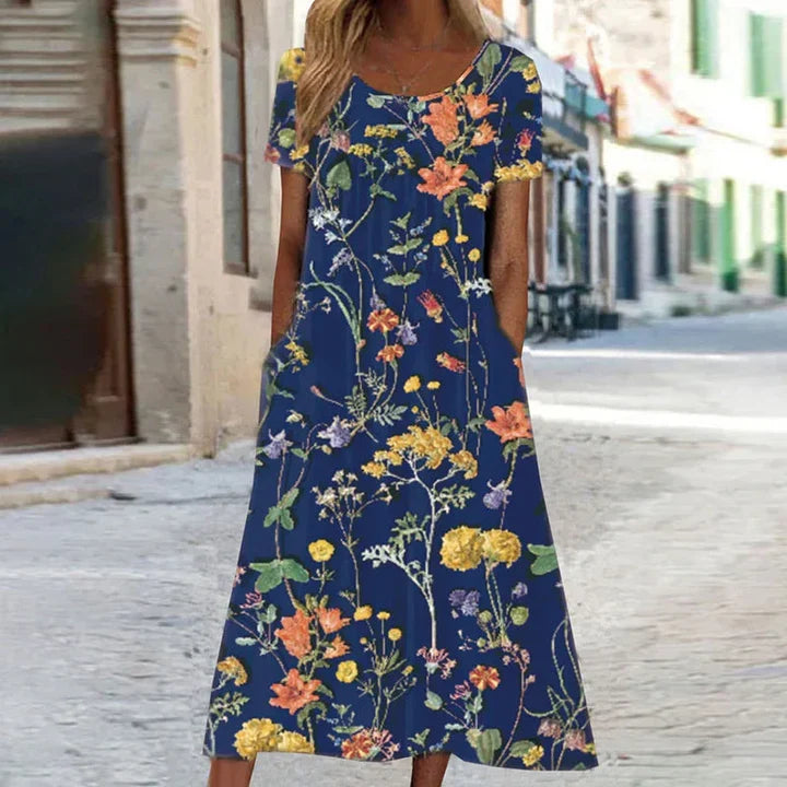 Florales Kleid mit Bauchabdeckung