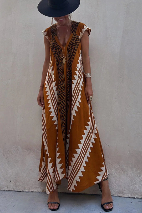 Trendiges, aztekisch inspiriertes Leberkleid für Damen