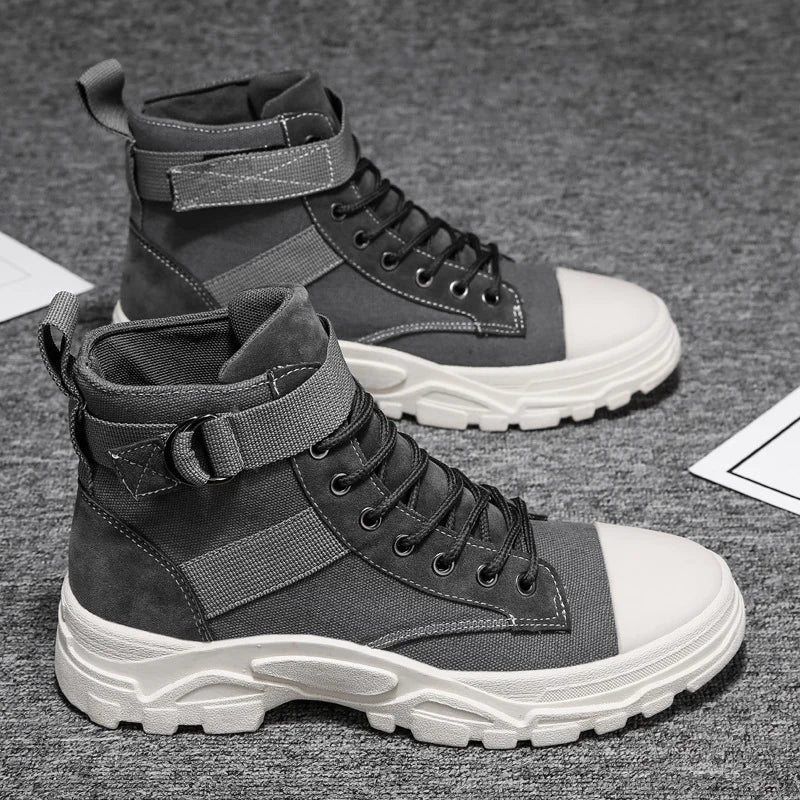 Motorradstiefel Hoher Schaft Verstellbarer Riemen Robuste Gummisohle