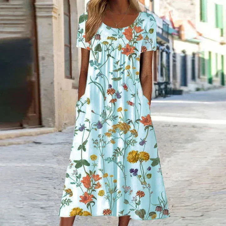 Florales Kleid mit Bauchabdeckung