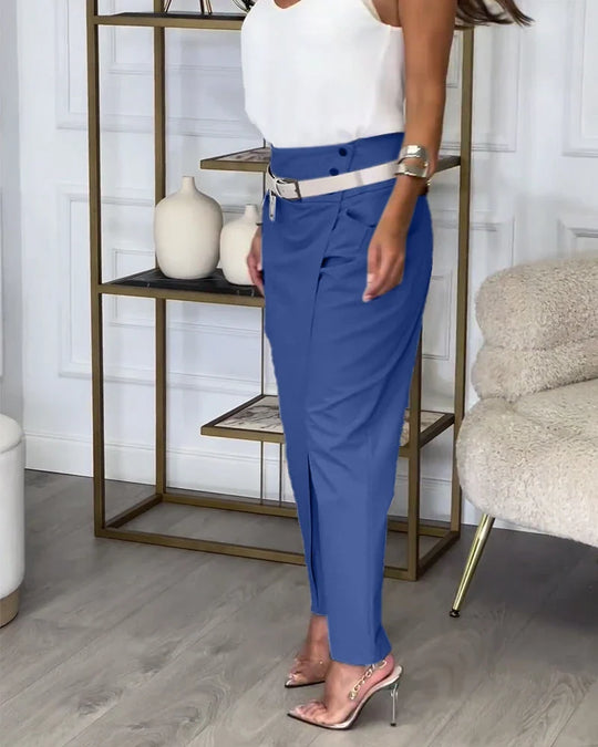 Patchwork-Hose mit Gürtel