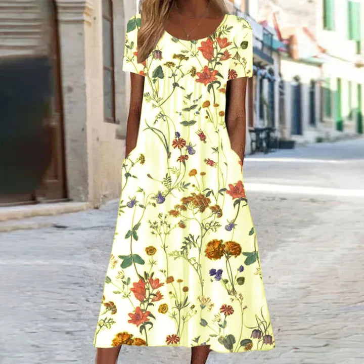 Florales Kleid mit Bauchabdeckung