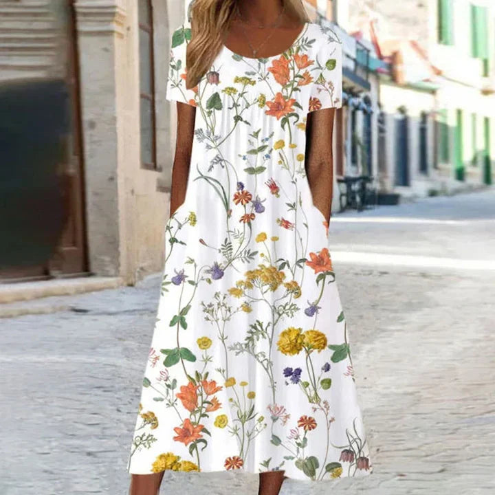 Florales Kleid mit Bauchabdeckung