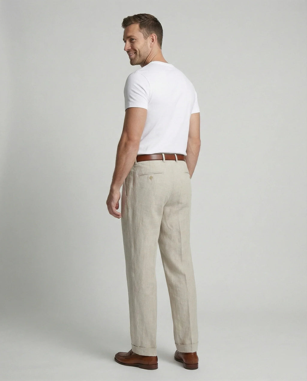 Herren elegante und bequeme Leinenhose