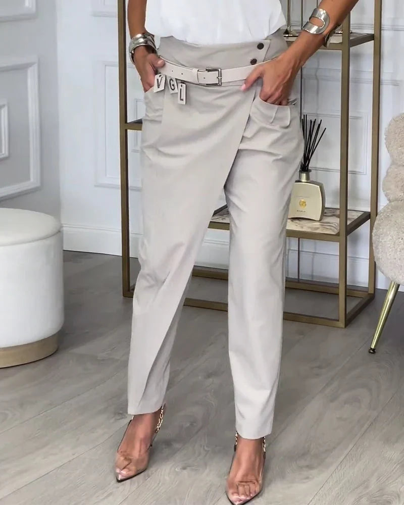 Patchwork-Hose mit Gürtel