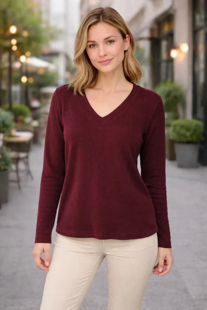 Vintage Pullover mit V-Ausschnitt