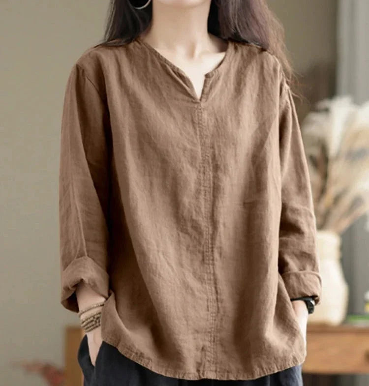 V-Ausschnitt Bluse aus Baumwolle