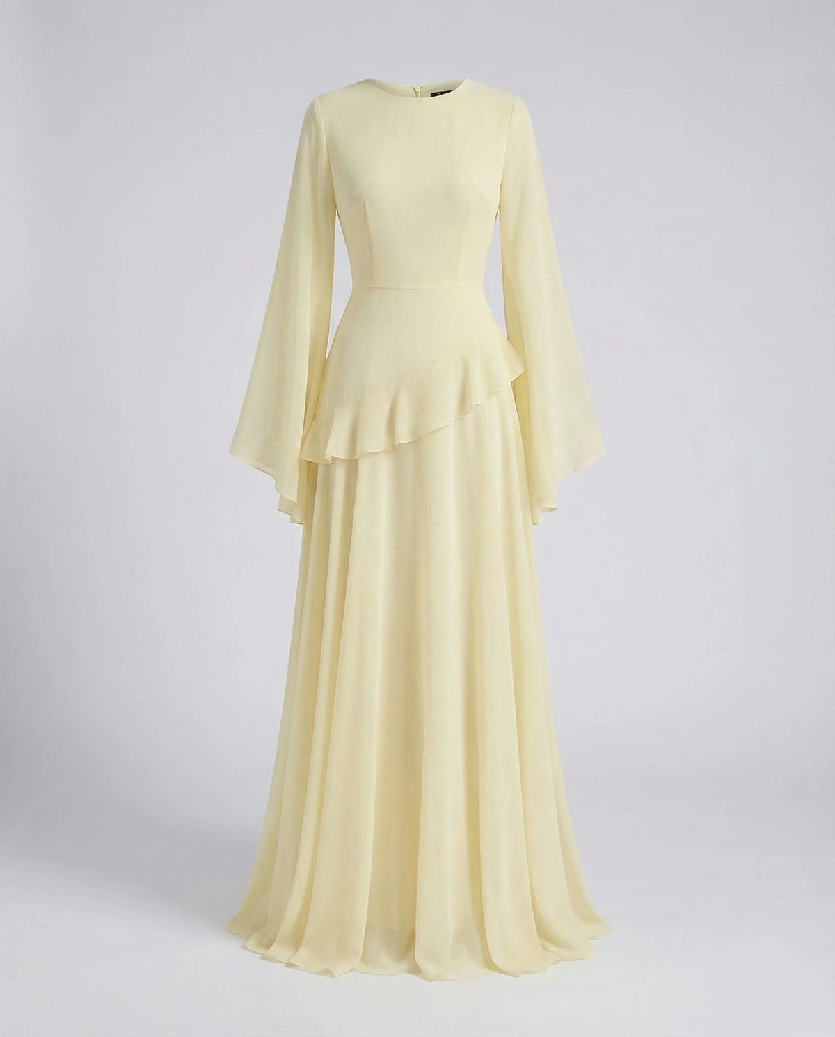 Damen Gala-Maxikleid Glockenärmel Stufenrock