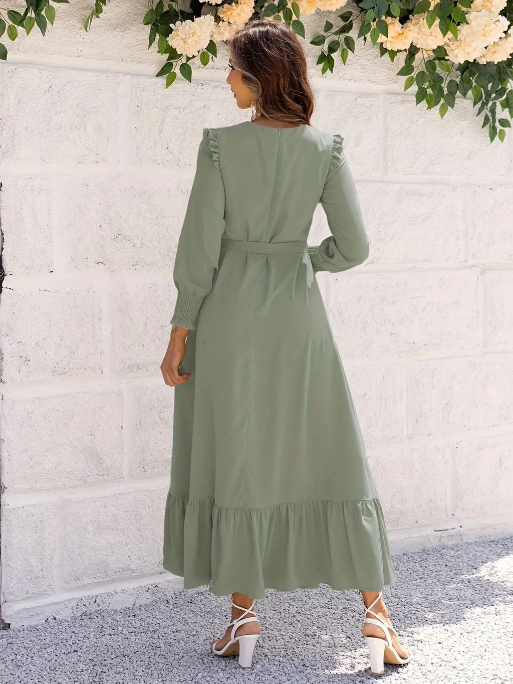 Maxikleid mit Bindegürtel - Leila