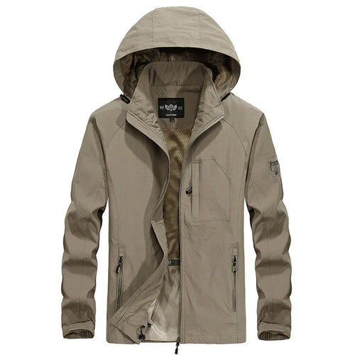 Wasserdichte Outdoor Herrenjacke mit Abnehmbarem Kapuzenverband