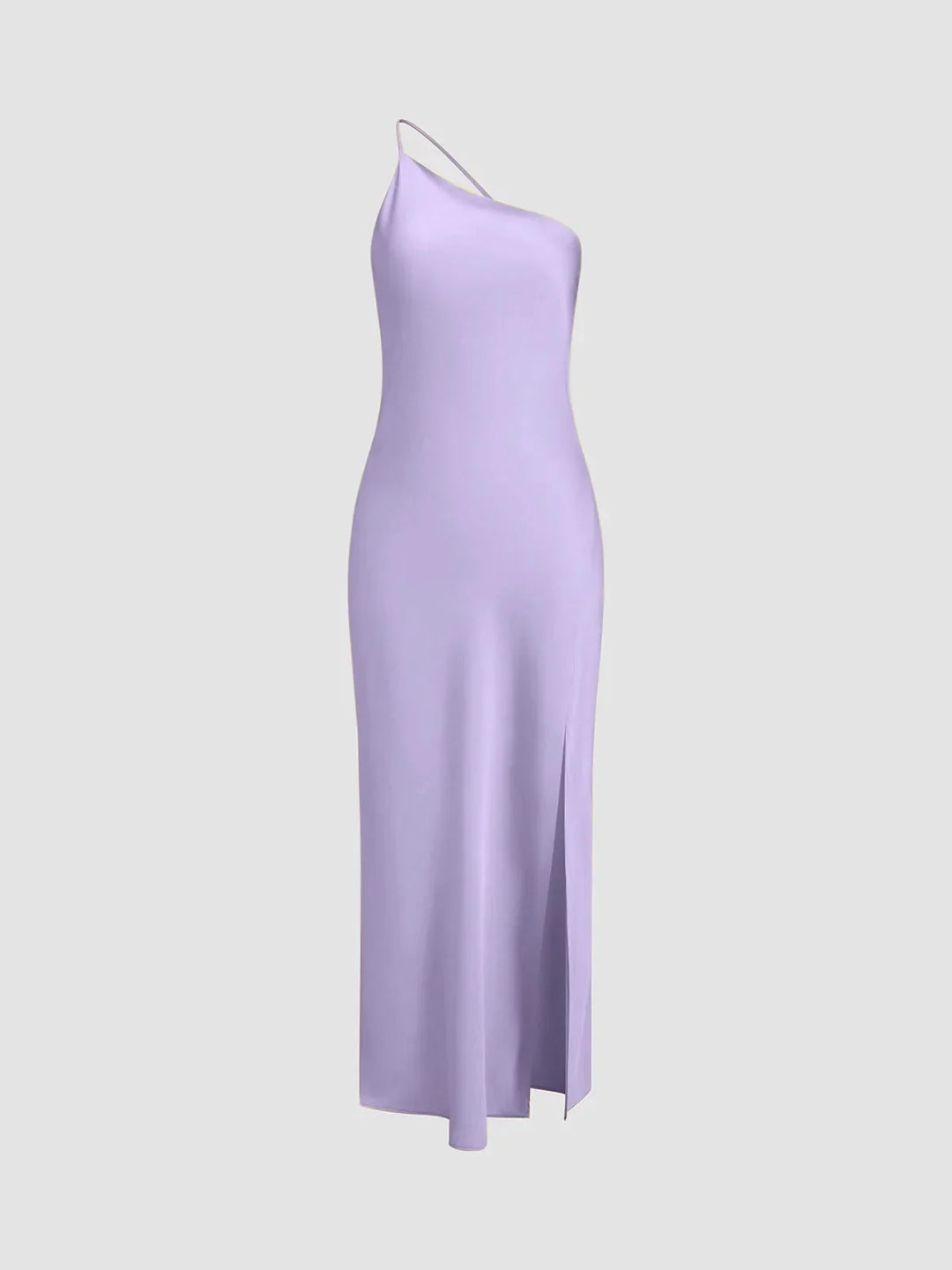 Lange satin Kleid mit Schlitzen am Rücken