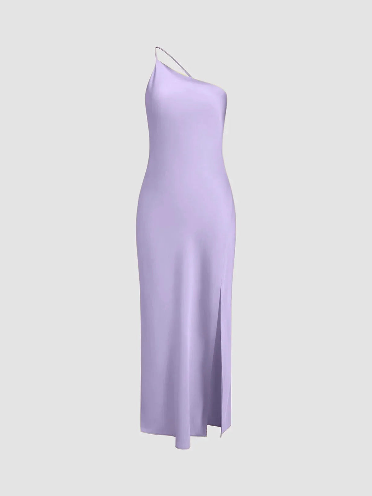 Lange satin Kleid mit Schlitzen am Rücken