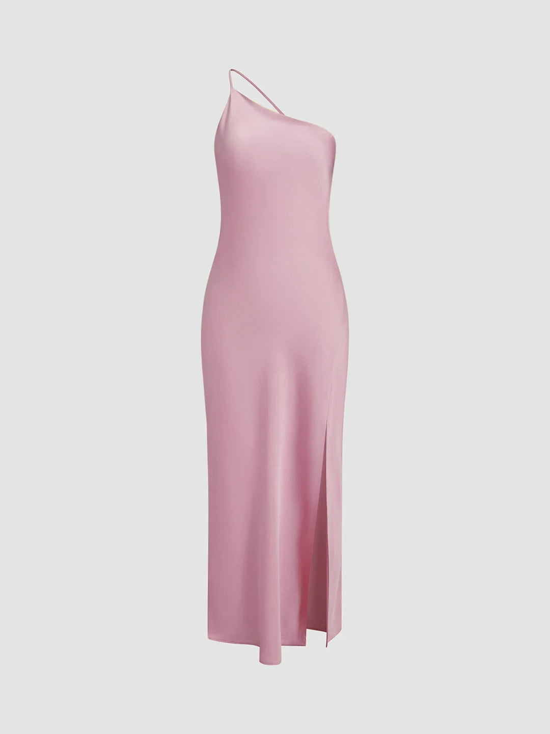 Lange satin Kleid mit Schlitzen am Rücken