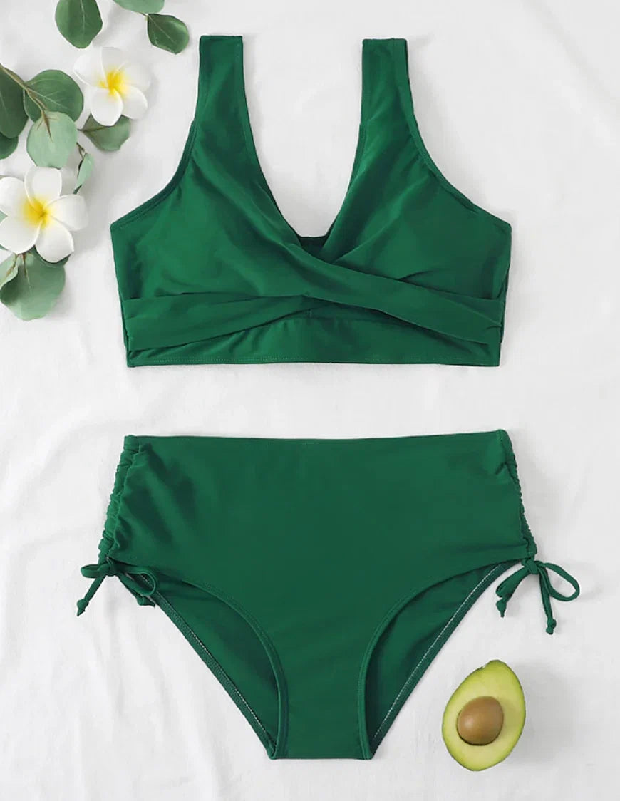 Bescheidener Bikini mit Hoher Taille