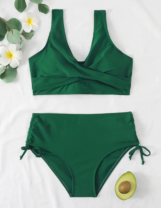 Bescheidener Bikini mit Hoher Taille