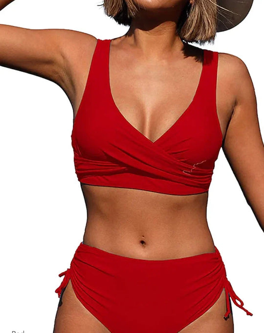 Bescheidener Bikini mit Hoher Taille