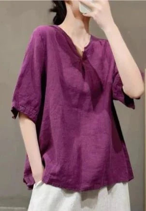 V-Ausschnitt Bluse aus Baumwolle
