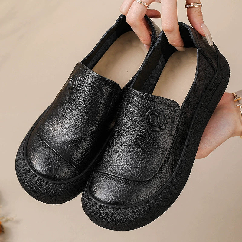 Handgefertigte Damenschuhe mit runder Zehenpartie