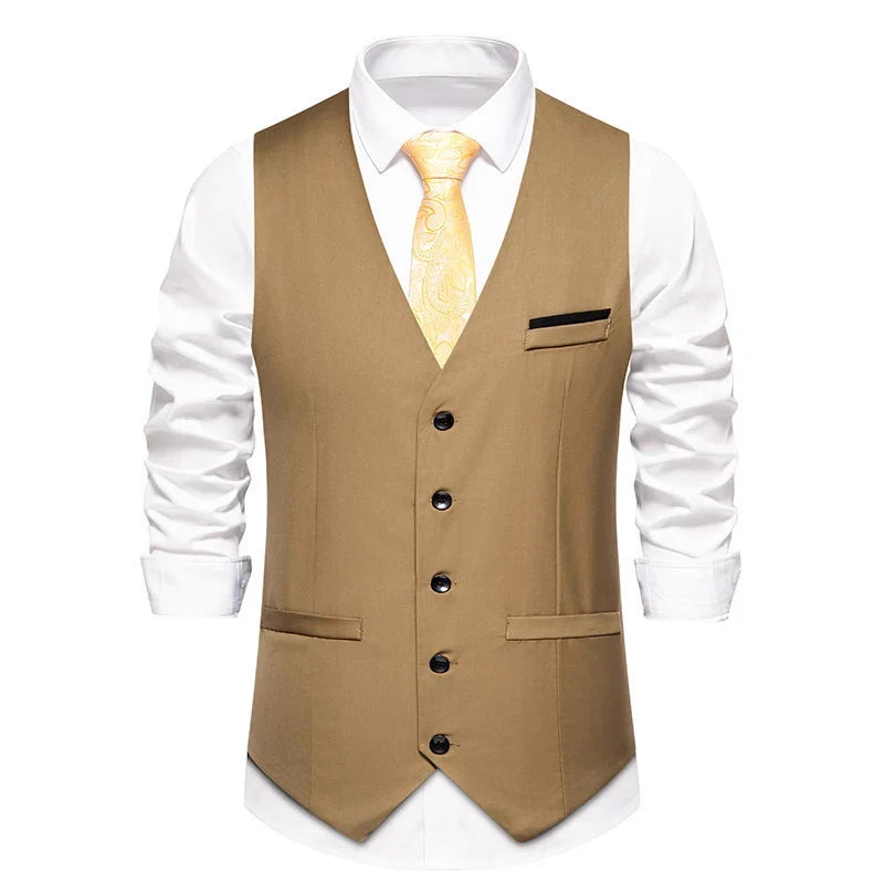Herren elegante Anzugweste mit feiner Struktur und hochwertigem Material