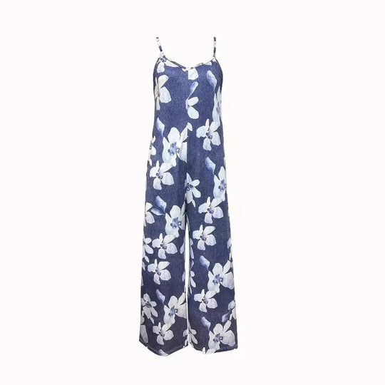 Damen Luftiger Sommeroverall mit breiten Beinen und praktischen Taschen