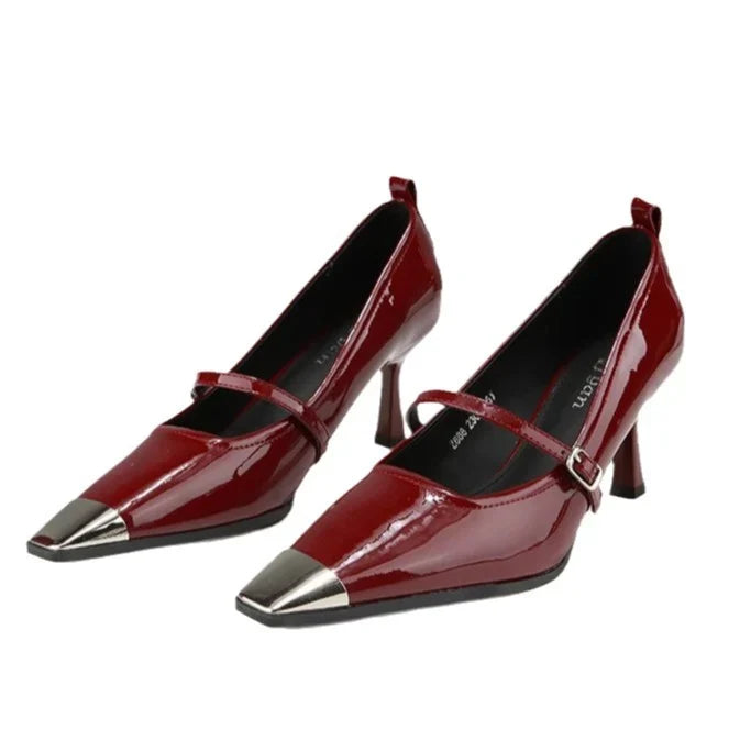 Damen elegante Slingback-Pumps mit spitzem Zehenbereich und glitzerndem Obermaterial