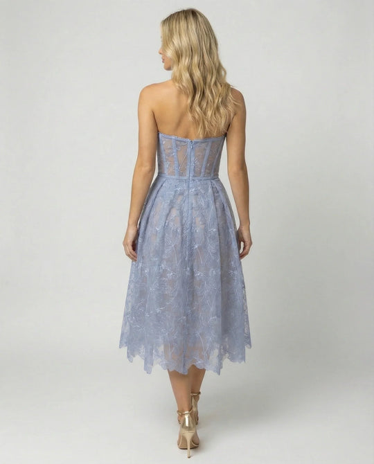 Korsett-Top Spitzen-Midi-Kleid