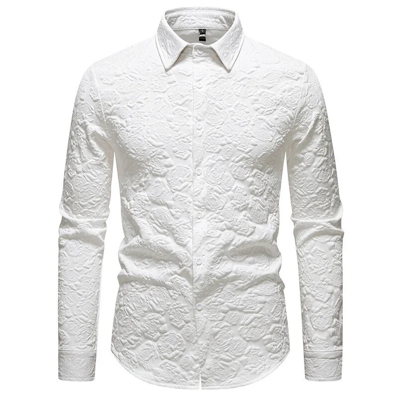 Herren Langarmhemd mit strukturiertem Design