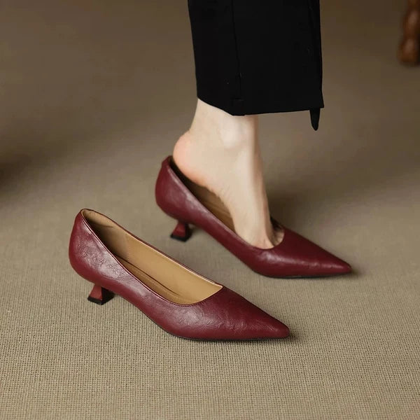 Französische Pumps mit spitzer Zehenpartie