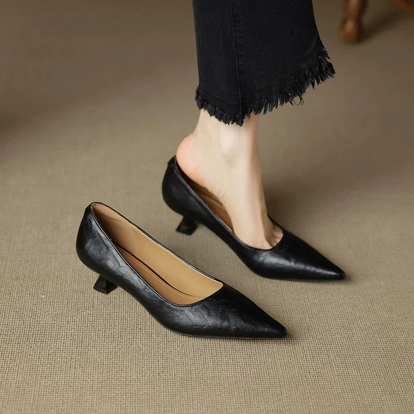 Französische Pumps mit spitzer Zehenpartie