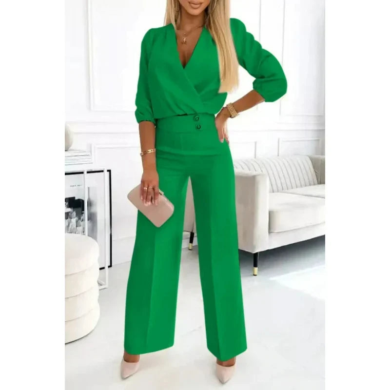 Damen elegantes Jumpsuit mit weiten Beinen
