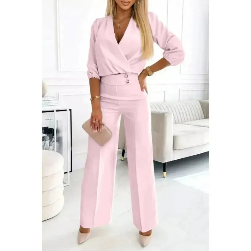 Damen elegantes Jumpsuit mit weiten Beinen