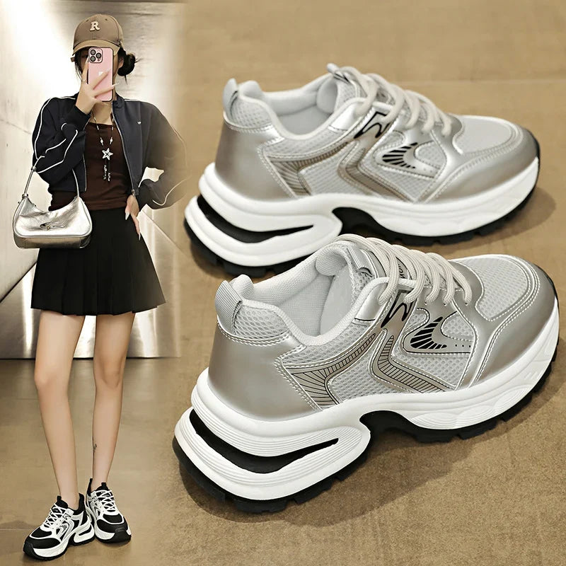 Damen atmungsaktive Sport Sneakers mit dämpfender Sohle und rutschfestem Profil