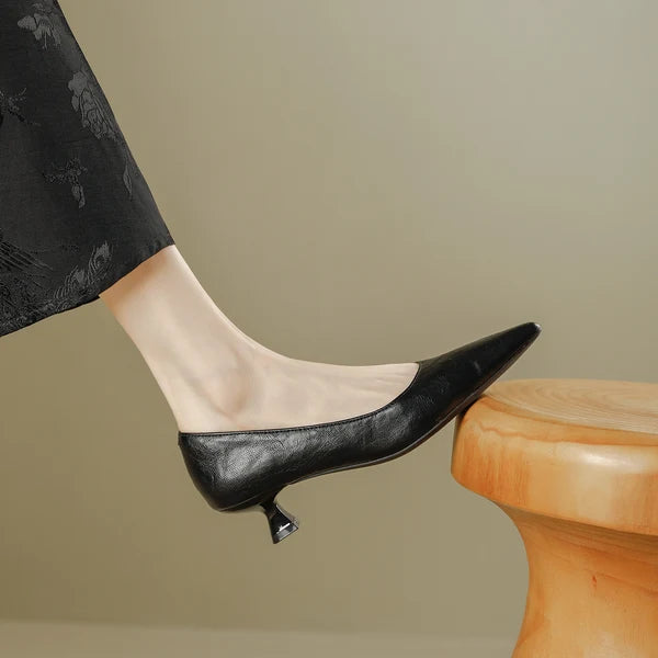Französische Pumps mit spitzer Zehenpartie