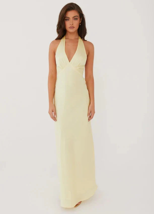 Damen Elegantes Wickelkleid mit V-Ausschnitt und schmalem, fließendem Schnitt