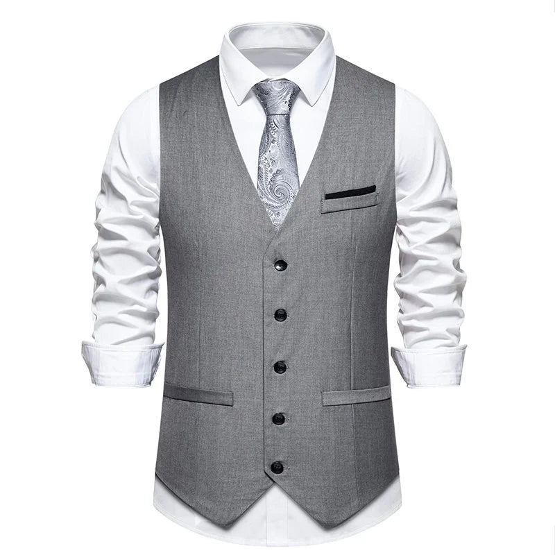 Herren elegante Anzugweste mit feiner Struktur und hochwertigem Material