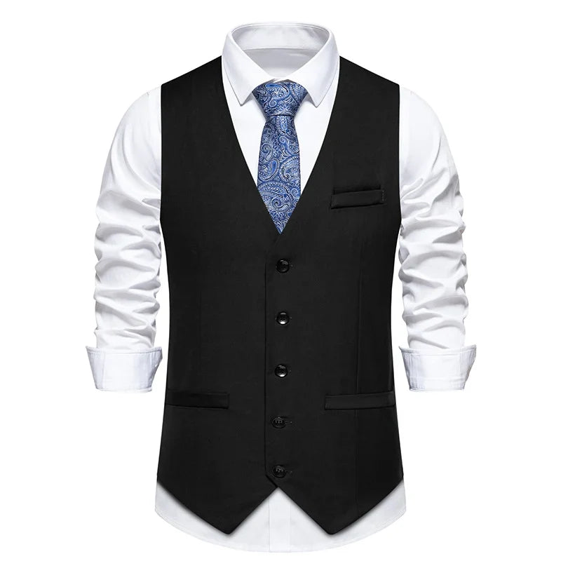 Herren elegante Anzugweste mit feiner Struktur und hochwertigem Material