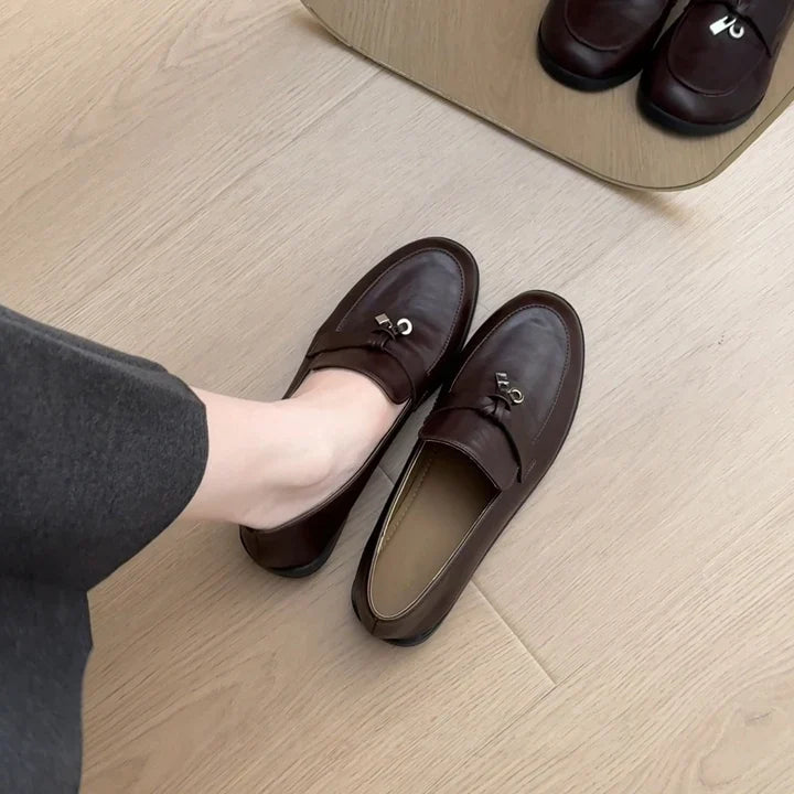 Damen elegante Mokassins mit modischer Schnalle