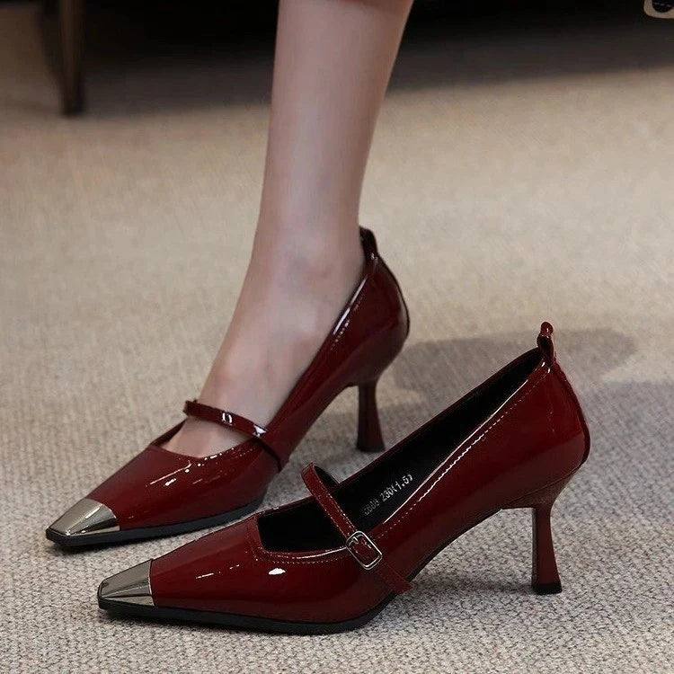Damen elegante Slingback-Pumps mit spitzem Zehenbereich und glitzerndem Obermaterial