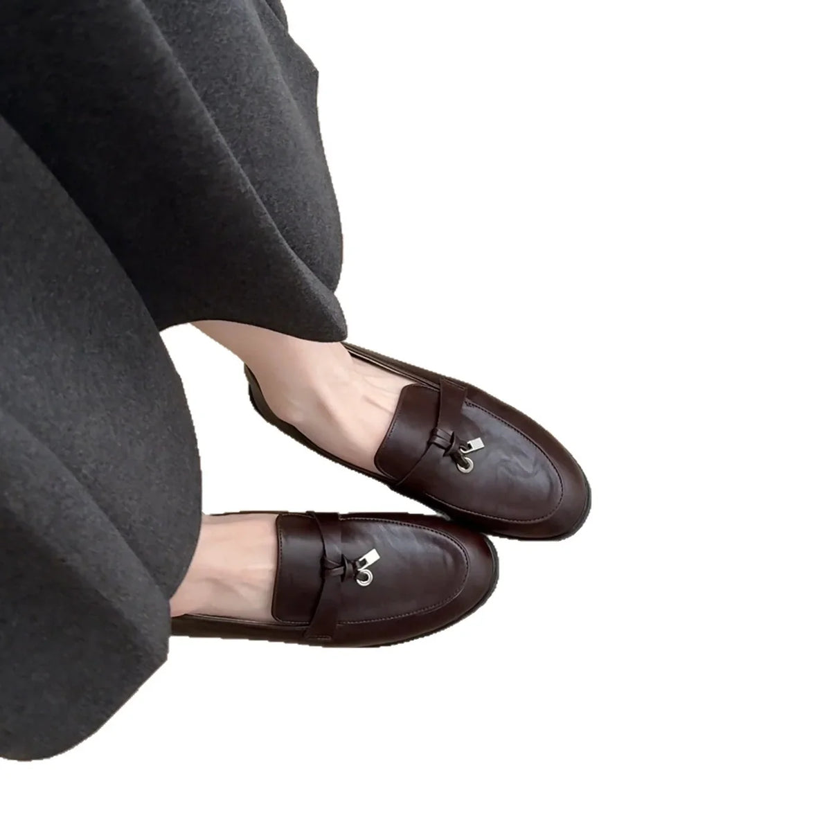 Damen elegante Mokassins mit modischer Schnalle