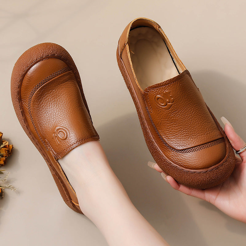 Handgefertigte Damenschuhe mit runder Zehenpartie