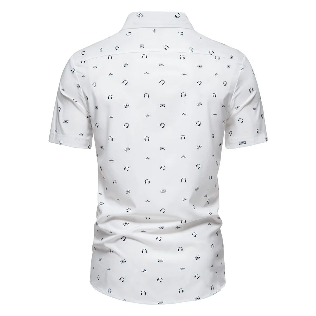Herren Kurzarmhemd mit geometrischem Druck