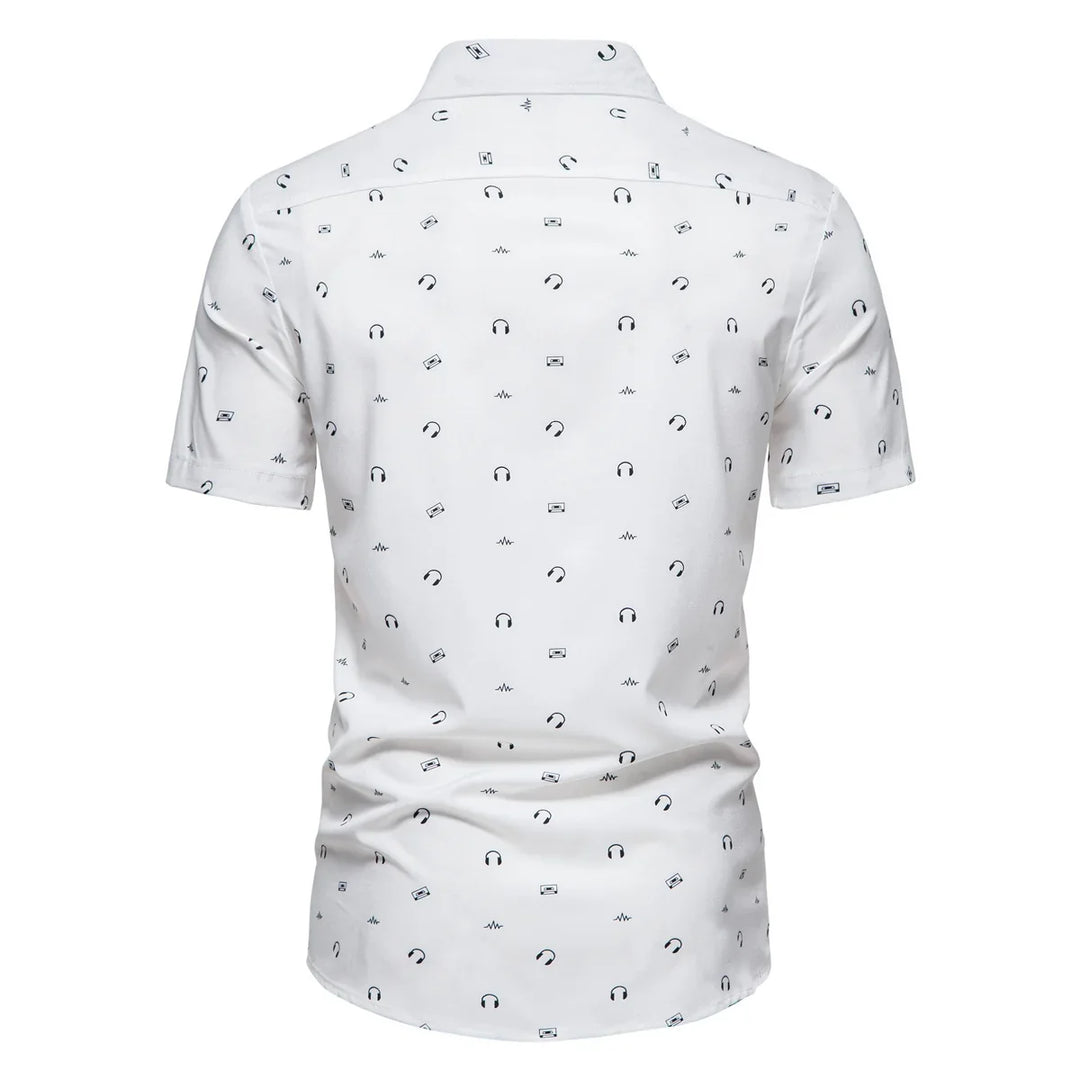 Herren Kurzarmhemd mit geometrischem Druck