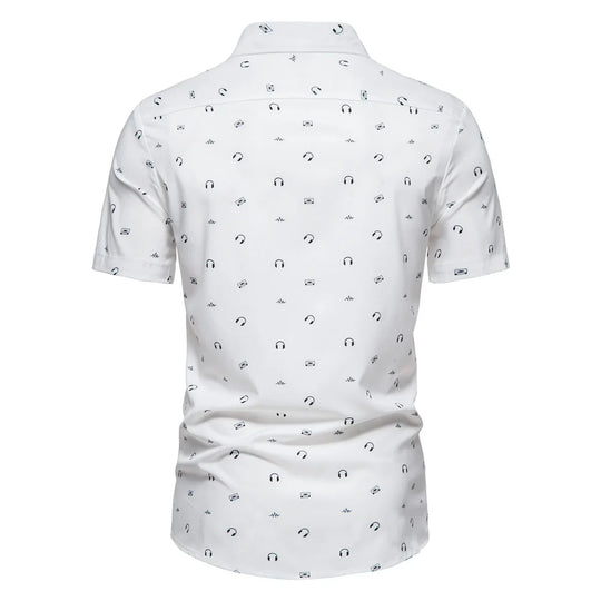 Herren Kurzarmhemd mit geometrischem Druck