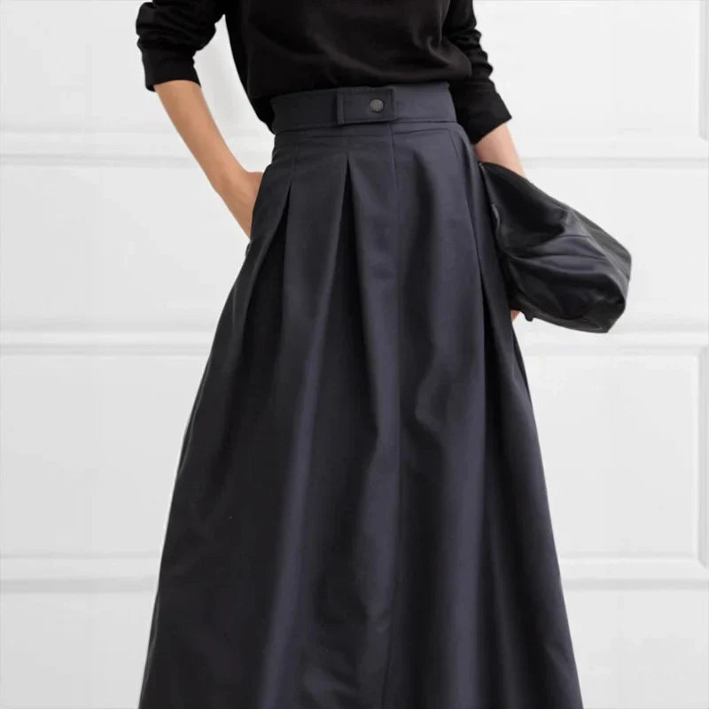 Damen Maxirock mit eleganter Faltenlegung und seitlichen Taschen