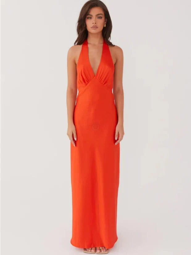 Damen Elegantes Wickelkleid mit V-Ausschnitt und schmalem, fließendem Schnitt