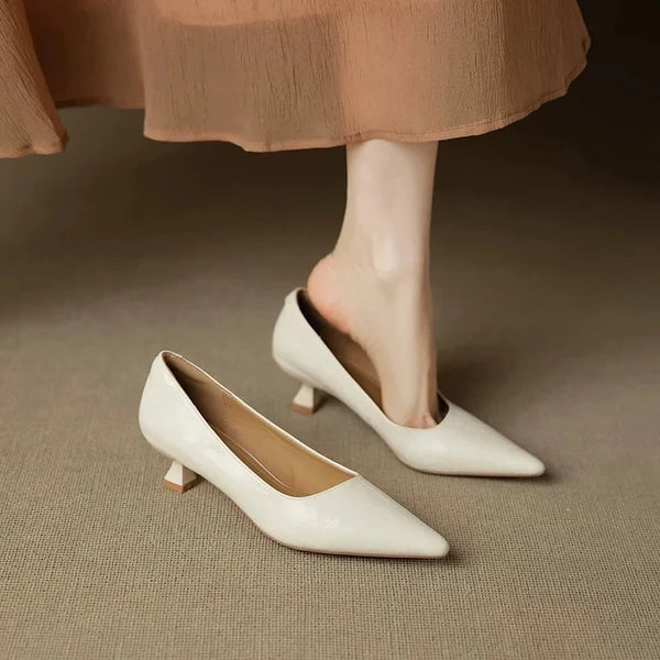 Französische Pumps mit spitzer Zehenpartie