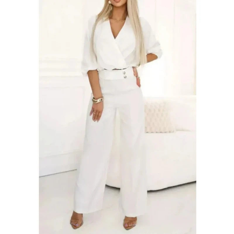 Damen elegantes Jumpsuit mit weiten Beinen